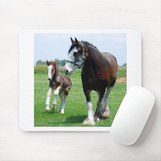 Clydesdale en Filly Muismat (Met muis)