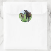 Clydesdale en Filly Ronde Sticker (Tas)