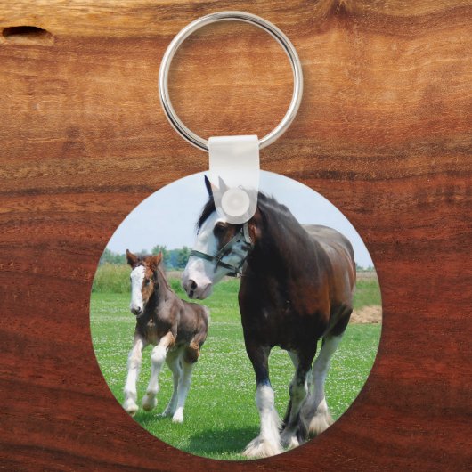 Clydesdale en Filly Sleutelhanger (Voorkant)