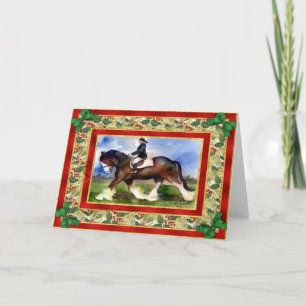 Clydesdale Horse Blank Christmas Kaart