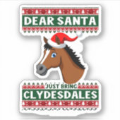 Clydesdale Horse Christmas Ugly Xmas Sweater Eques Sticker (Voorkant)