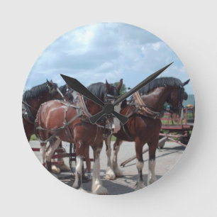 Clydesdale Horse Clock Ronde Klok