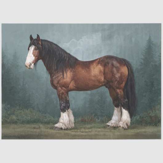 Clydesdale Horse Decoupage Tissuepapier (Voorkant)