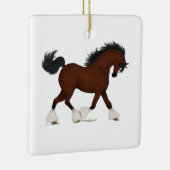 Clydesdale Horse Personalized Equestrian Kerstmis Keramisch Ornament (Rechts)
