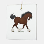 Clydesdale Horse Personalized Equestrian Kerstmis Keramisch Ornament (Links)