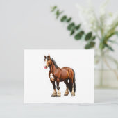 Clydesdale paard briefkaart (Staand voorkant)