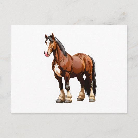 Clydesdale paard briefkaart (Voorkant)