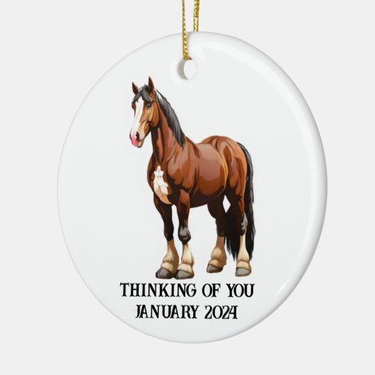 Clydesdale paard keramisch ornament (Links)