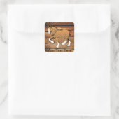Clydesdale Paard Rustieke Hout Sticker (Tas)