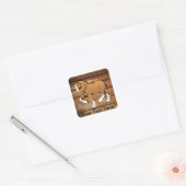Clydesdale Paard Rustieke Hout Sticker (Envelop)