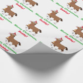 Clydesdale Paarden in Santa Hat Name  Cadeaupapier (Hoek)
