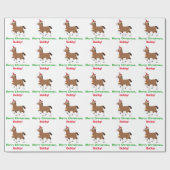 Clydesdale Paarden in Santa Hat Name  Cadeaupapier (Vlak)