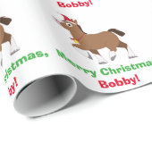 Clydesdale Paarden in Santa Hat Name  Cadeaupapier (Rol Hoek)