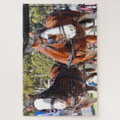 Clydesdale paarden ingezet om de koets te trekken legpuzzel (Verticaal)