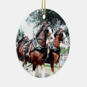 Clydesdale paarden keramisch ornament (Rechts)