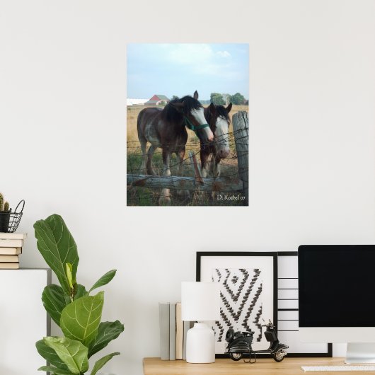 Clydesdale paarden poster (Thuiskantoor)