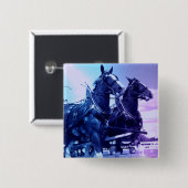Clydesdale Pin Vierkante Button 5,1 Cm (Voorkant /achterkant)