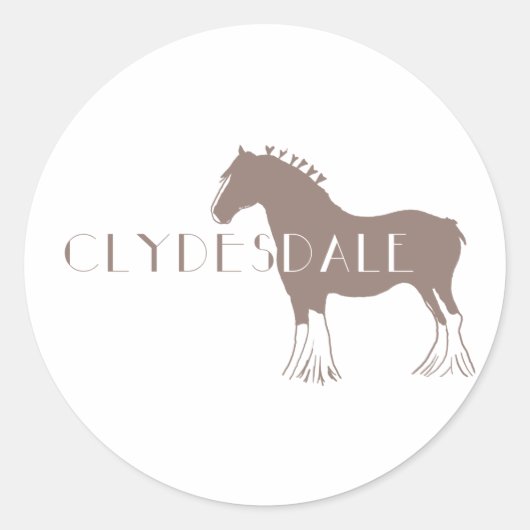 Clydesdale Ronde Sticker (Voorkant)