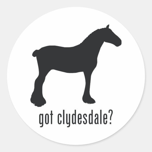 Clydesdale Ronde Sticker (Voorkant)