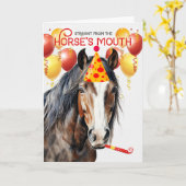 Clydesdale Sable Draft Paard Grappige Verjaardag Kaart (Gele Bloem)