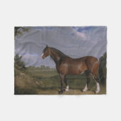 Clydesdale Stallion (Thoroughbred Horse) (Dier) Fleece Deken (Voorkant (Horizontaal))