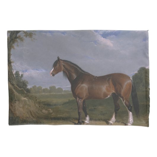 Clydesdale Stallion (Thoroughbred Horse) (Dier) Kussensloop (Voorkant-Links)