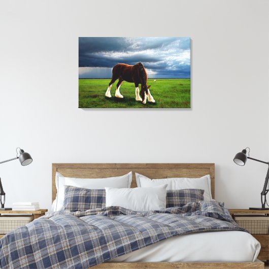 Clydesdale Storm Canvas Afdruk (Insitu (Slaapkamer))