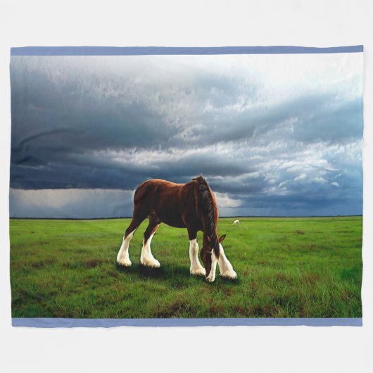 Clydesdale Storm Fleece Deken (Voorkant (Horizontaal))