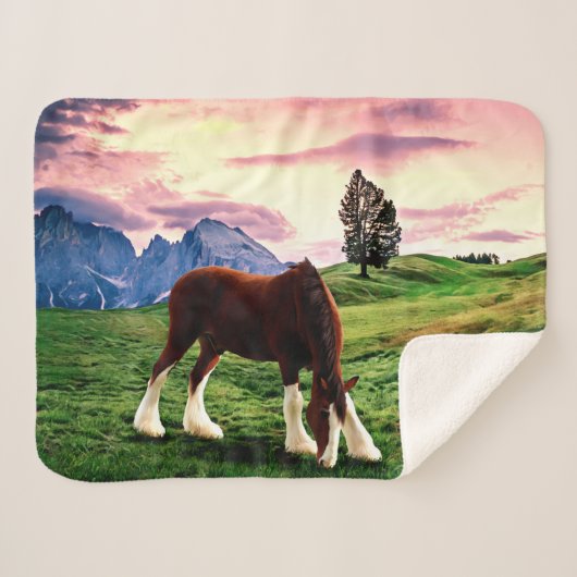 Clydesdale Sunset Sherpa Deken (Voorkant (horizontaal))