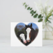 Clydesdales in het hart briefkaart (Staand voorkant)