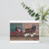 Clydesdales karretje briefkaart (Staand voorkant)