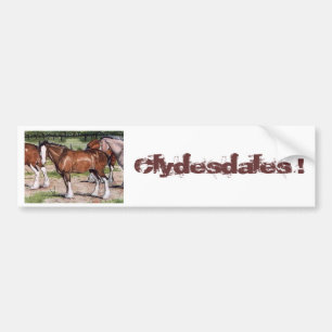 Clydesdales Rule Horse Art Bumpersticker