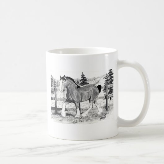 Clyesdale in de Mok van het veld (Rechts)