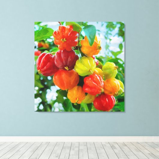 CM12135 - Pitanga, tropisch fruit Canvas Afdruk (Insitu (Houten vloer))