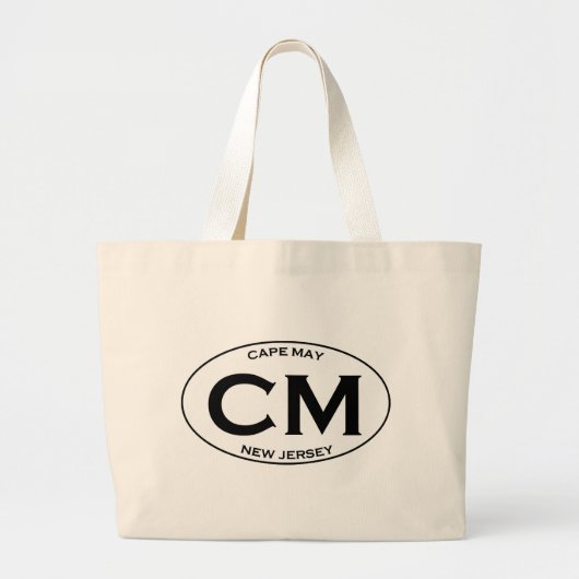 CM - Cape May New Jersey Oval Logo Grote Tote Bag (Voorkant)