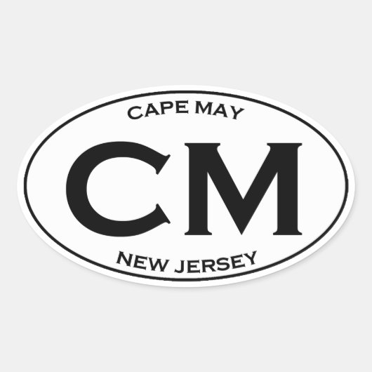CM - Cape May New Jersey Oval Logo Ovale Sticker (Voorkant)