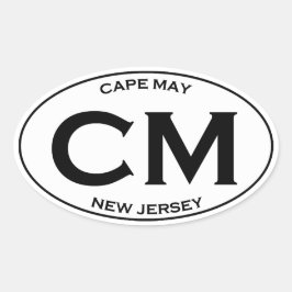 CM - Cape May New Jersey Oval Logo Ovale Sticker