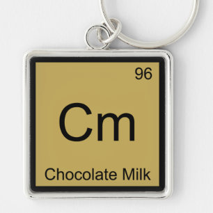 Cm - Chocolate Milk Chemistry Element Symbol T-shi Sleutelhanger