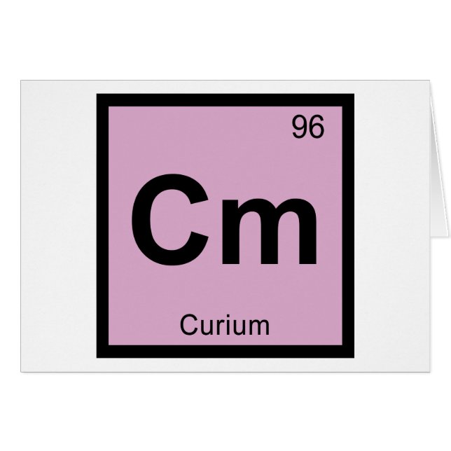Cm - Curium Scheikunde Periodiek Systeem Symbool (Voorkant Horizontaal)