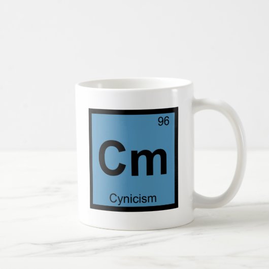 Cm - Cynicism Philosophy Chemistry Symbol Koffiemok (Rechts)