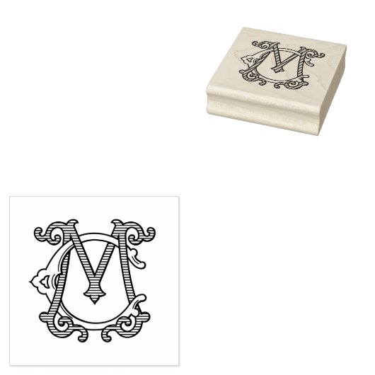 CM Monogram MC Monogram Rubber Ink Stamp Rubberstempel (Gestempeld)