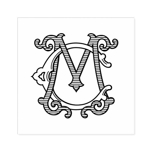 CM Monogram MC Monogram Rubber Ink Stamp Rubberstempel (Afrduk)