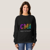 Cma Certified Medical Assistant Leopard Rainbow Co Trui (Voorkant volledig)