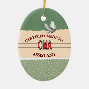 CMA Certified Medical Assistant LOGO Keramisch Ornament