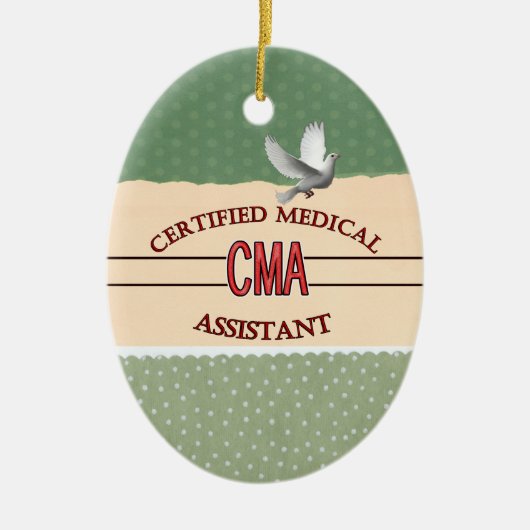 CMA Certified Medical Assistant LOGO Keramisch Ornament (Voorkant)