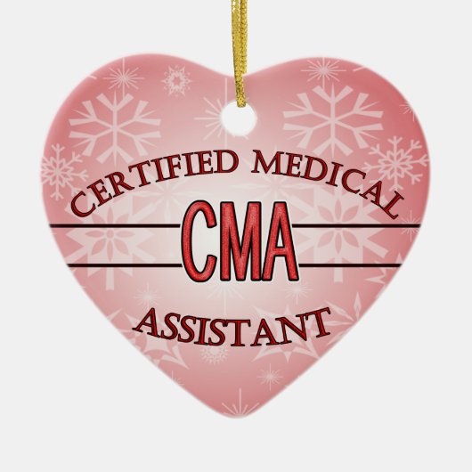 CMA Certified Medical Assistant LOGO Keramisch Ornament (Voorkant)