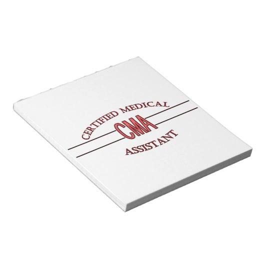 CMA Certified Medical Assistant LOGO Notitieblok (Schuin)