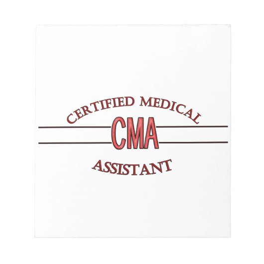 CMA Certified Medical Assistant LOGO Notitieblok (Voorkant)