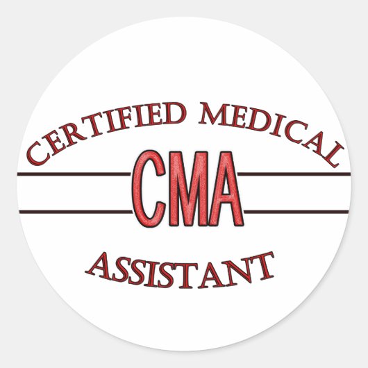 CMA Certified Medical Assistant LOGO Ronde Sticker (Voorkant)