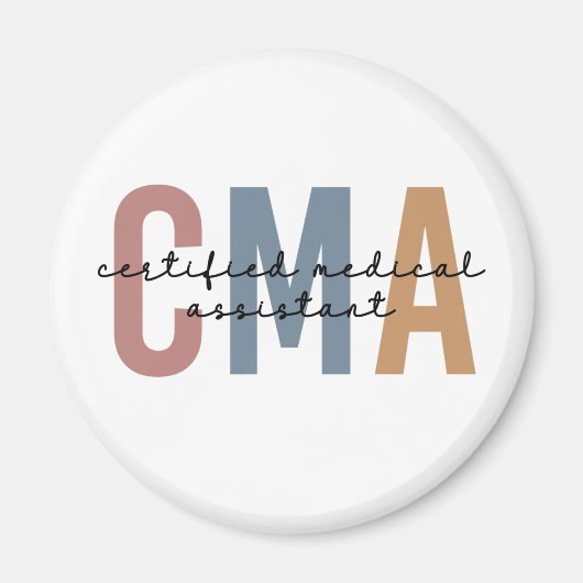 CMA Certified Medical Assistant Magneet (Voorkant)